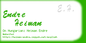 endre heiman business card